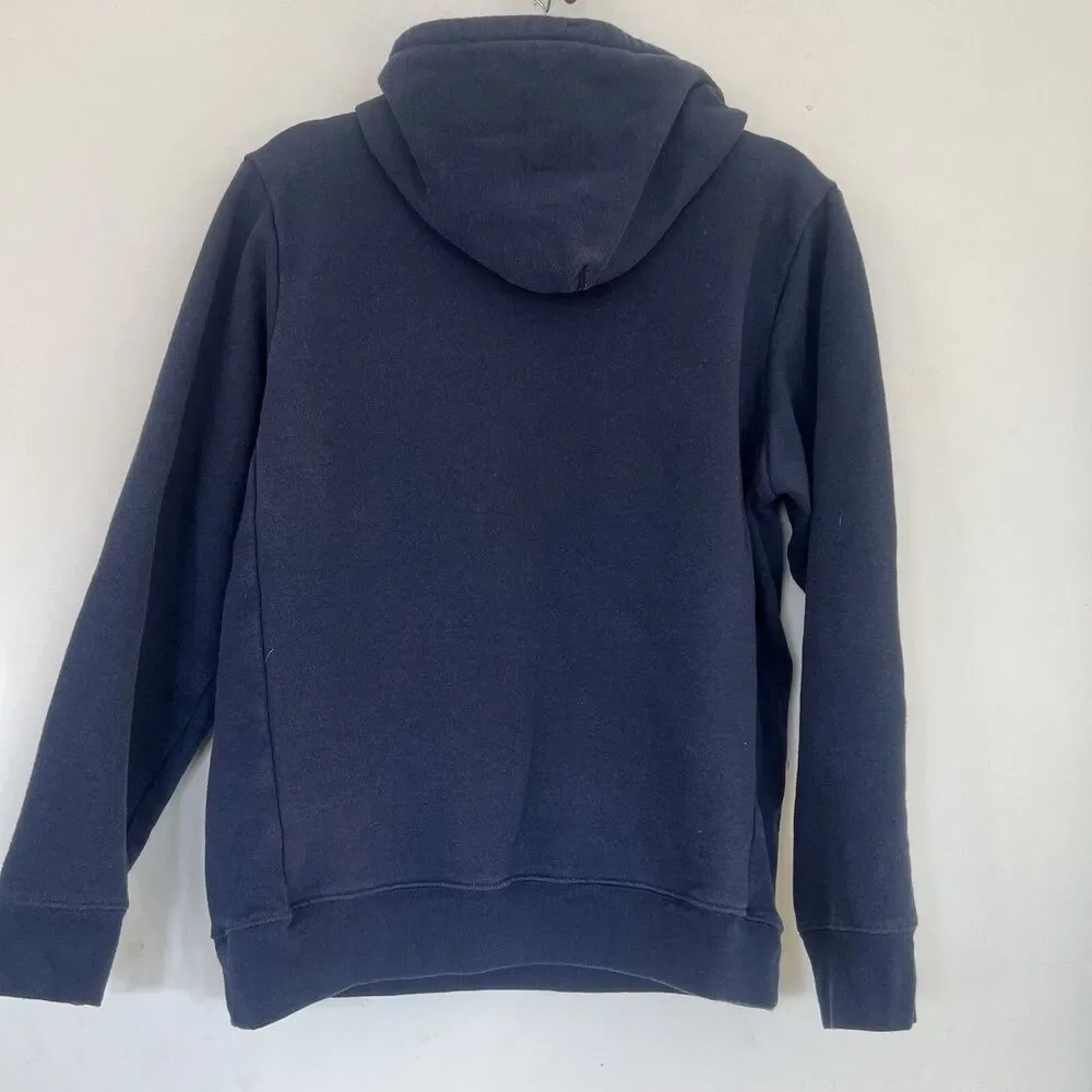 Patagonia Sweater Men's Hoodie Size Small Uprisal  Navy Blue Striped Long Sleeve